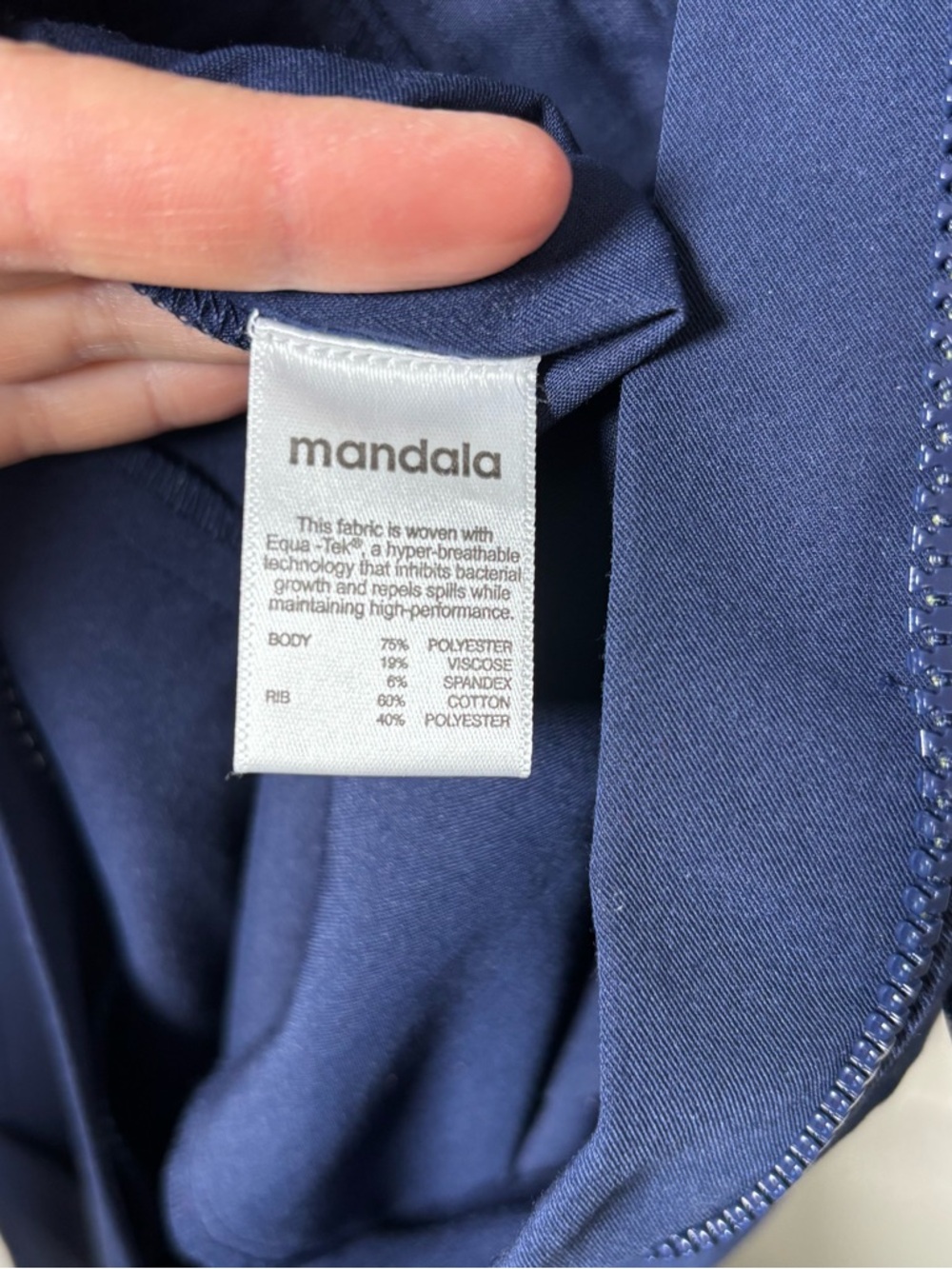 Mandala Jumpsuit Scrubs Womens XL Blue Pockets Woven Equa-Tek Full Zip Jogger - Picture 14 of 15